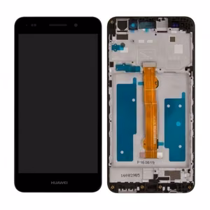 LCD displejs saderīgs ar Huawei Y6-II / Honor 5A balts ar rāmi HQ