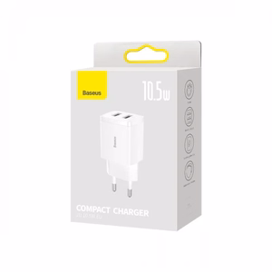 Lādētājs Baseus Compact balts 10.5W (2xUSB)