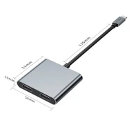 Tech-Protect HB08 4in1 USB-C + USB2.0 + 2 x HDMI 4K 60HZ adapteris - pelēks