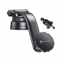 FORCELL F-GRIP MagLuxe magnētiskais auto turētājs priekšējā stiklā un paneļā melns