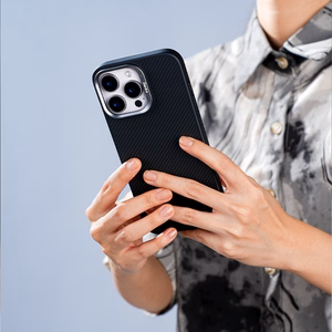 Benks Magnētiskais Armor Air Kevlar apvalks viedtālrunim iPhone 15 Plus ar metāla rāmi 600D - melns