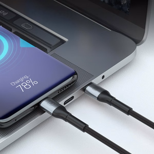3mk Hyper Cable N-SERIES USB-C / USB-C kabelis 50cm PD 3.0 QC 3.0 20V/3A 60W melns