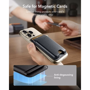 ESR Classic ar RFID aizsardzību MagSafe magnētiskais karšu maciņš tālrunim – melns
