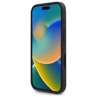 Karl Lagerfeld Hot Stamp Magnētiskais iPhone 16 viedtālruņa apvalks - melns