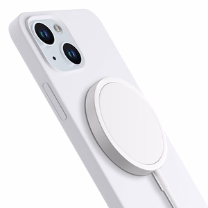 3mk Hardy Silikona Magnētiskais apvalks iPhone 15 - balta un sudraba