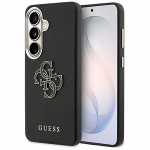 Guess maciņš Grained Big 4G Metal Logo priekš Samsung Galaxy S26 melns