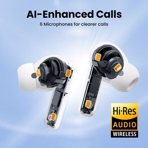 Wireless headphones Ugreen WS200 HiTune T6 Active Noise-Cancelling Earbuds white
