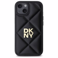 DKNY Quilted Stack Logo viedtālruņa apvalks iPhone 15 - melns