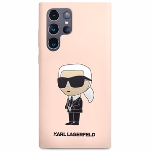 Karl Lagerfeld KLHCS23LSNIKBCP Sam S23 S918 Ultra жёсткий чехол розовый/розовый Silicone Ikonik