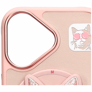 Nimmy Glasses Cool Cat MagSafe viedtālruņa apvalks iPhone 16 - rozā