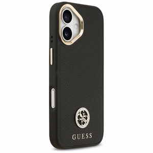 Guess Graudains Strass Logotips Magnētiskais viedtālruņa apvalks iPhone 17 - melns