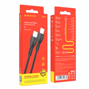 Borofone Kabel BX51 Triumph - Type C uz Type C - 60W 1 metrs melns