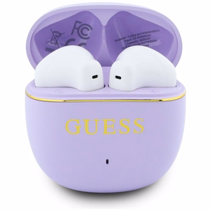 Bezvadu TWS austiņas Guess Glossy Gold Line Classic, violetas