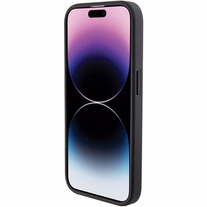 Karl Lagerfeld stepēts viedtālruņa apvalks ar K rakstu iPhone 15 Pro - melns