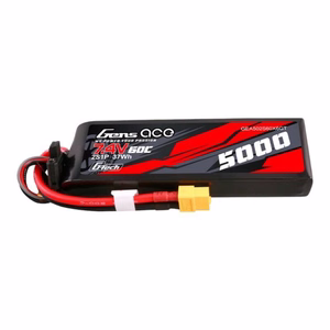 Gens ace G-Tech 5000 mAh 7,4 V 60C 2S1P Lipo akumulators ar korpusu no PC materiāla un XT60 savienotāju