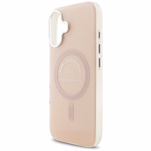 Karl Lagerfeld IML Karl RSG Logo Magnētiskais viedtālruņa apvalks iPhone 17 - rozā