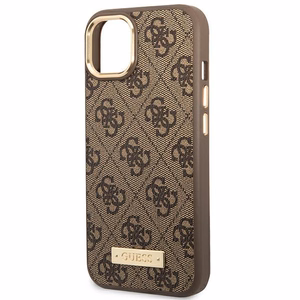 Guess GUHMP14MU4GPRW iPhone 14 Plus 6.7 "brūns / brūns cietais apvalks 4G Logo Plate MagSafe