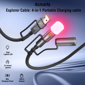 4in1 USB-C kabeļu komplekts Explorer 60W 1m melns