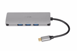 iBox IUH3RJ4K centrmezgls USB Type-C 5000 Mbit/s Sudraba