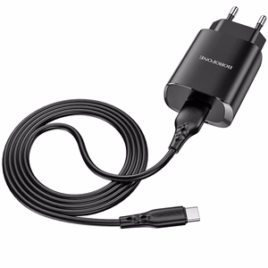Borofone Sienas lādētājs BN1 Innovative - USB - 2,1A ar USB uz Type C melns