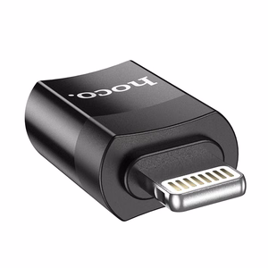 Adapteris Hoco UA17 Lightning uz Type-C melns