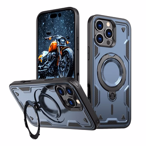 Hybrid Armor Trendy viedtālruņa apvalks ar MagSafe iPhone 16 Pro - zils