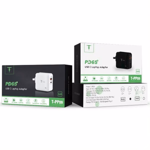 SIENAS LĀDĒTĀJS T-PHOX MEGA T-PP09 GAN PD 65W USB/USB-C BALTS