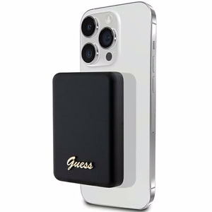 Guess MagSafe Metal Script Logo беспроводной внешний аккумулятор 15W 5000mAh - чёрный