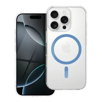 Drop Glue Krāsains Gredzens Magnētiskais Viedtālruņa apvalks saderīgs ar MagSafe IPHONE 16 PRO gaiši zila