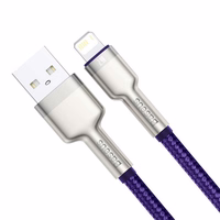 USB kabelis Lightning Baseus Cafule, 2.4A, 1 m (violets)