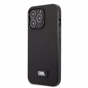 Karl Lagerfeld KLHCP13XSFMP2K Viedtālruņa apvalks iPhone 13 Pro Max 6.7" - melns (m) Saffiano Plaque