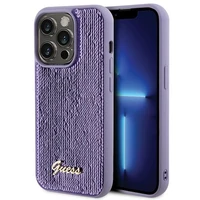 Guess Sequin Script Metal viedtālruņa apvalks iPhone 15 Pro Max - violets