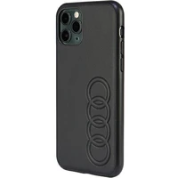Audi sintētiskās ādas viedtālruņa apvalks iPhone 11 Pro 5.8" melns/melns cietais apvalks AU-TPUPPCIP11-TT/D1-BK