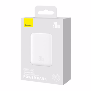 Powerbanka Baseus Magnetic, 10000mAh, USB-C 20W, MagSafe (balta)