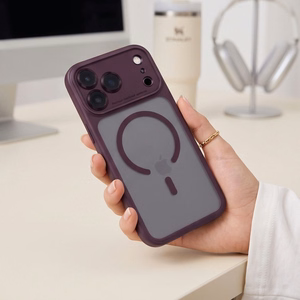 Tech-Protect MagPeak MagSafe CC maciņš, paredzēts iPhone 18 Pro Max / 17 Pro Max, matēts tumšā ķiršu krāsā