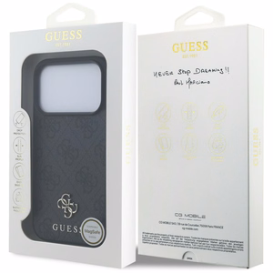Guess 4G Small Classic Logo MagSafe vāciņš iPhone 18 Pro / 17 Pro – melns