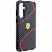 Ferrari Twist Metal Logo viedtālruņa apvalks Samsung Galaxy S23 FE - melns