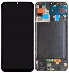 LCD ekrāns Samsung A505 A50 2019 ar skārienekrānu un rāmi melns oriģināls (service pack)