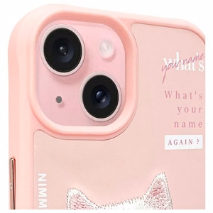 Nimmy Cool&Cute 2.0 kaķa apvalks iPhone 15 - rozā