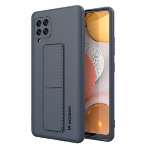 Wozinsky Kickstand Case silikona viedtālruņa apvalks ar statīvu Samsung Galaxy A42 5G tumši zila