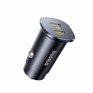 Baseus GoTrip 2 x USB-C 30W automašīnas lādētājs - melns
