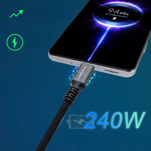 Wozinsky WPS-UY42S USB-C Thunderbolt 4 kabelis 240W 2m 4K - melns