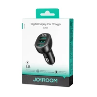 Joyroom JR-CCD03 3.4A automašīnas lādētājs ar 3x USB-A ekrānu - melns