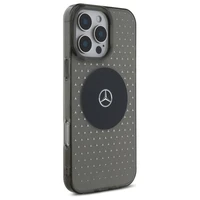 Mercedes MB viedtālruņa apvalks iPhone 16 Pro ar zvaigznīšu rakstu - Melns