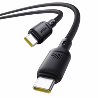 Baseus Silky Series 100W USB-C - USB-C 1m kabelis - melns