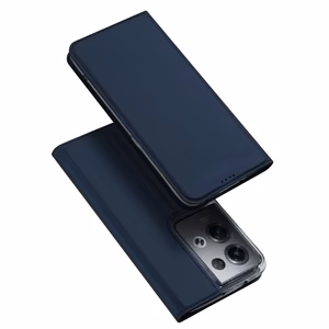 Dux Ducis Skin Pro viedtālruņa apvalks Oppo Reno 8 Pro ar atveramu vāciņu, karšu maciņu un statīvu, zils
