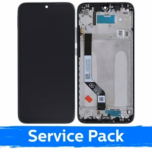 LCD displejs saderīgs ar Xiaomi Redmi Note 7 (Note 7 Pro) ar rāmi / Space Black / (Service Pack)