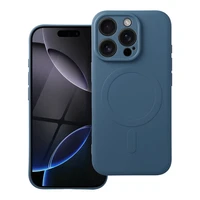 Silikona magnētiskais viedtālruņa apvalks, saderīgs ar MagSafe, iPhone 16 Pro, zils
