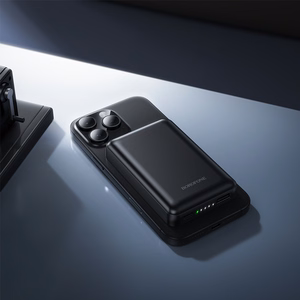 Borofone 5000mAh portatīvais lādētājs BJ82 Dawn – USB – magnētisks, ar indukcijas uzlādi, melns