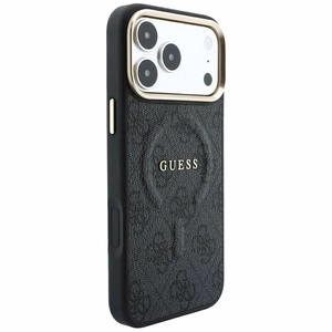Guess Embossed 4G Classic MagSafe maciņš iPhone 17 Pro Max / 18 Pro Max, melns